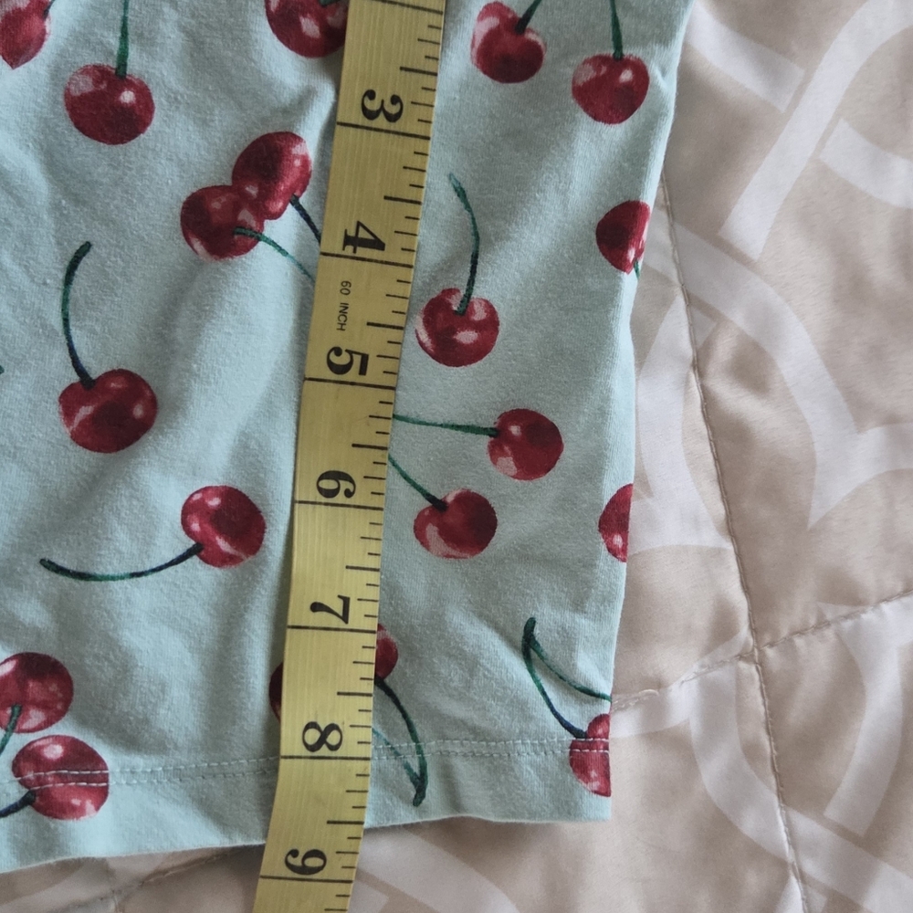 Retro Chic Cherry Patterned Sky Blue Top - Picture 5 of 8